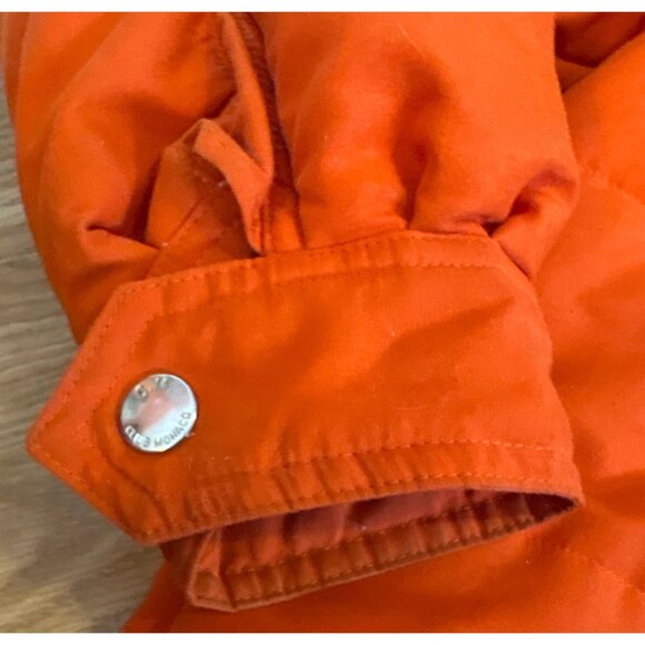 Club Monaco Jacket Bomber Men Lg Orange Quilted Pullover Adjustable Hem Half Zip - Picture 6 of 14